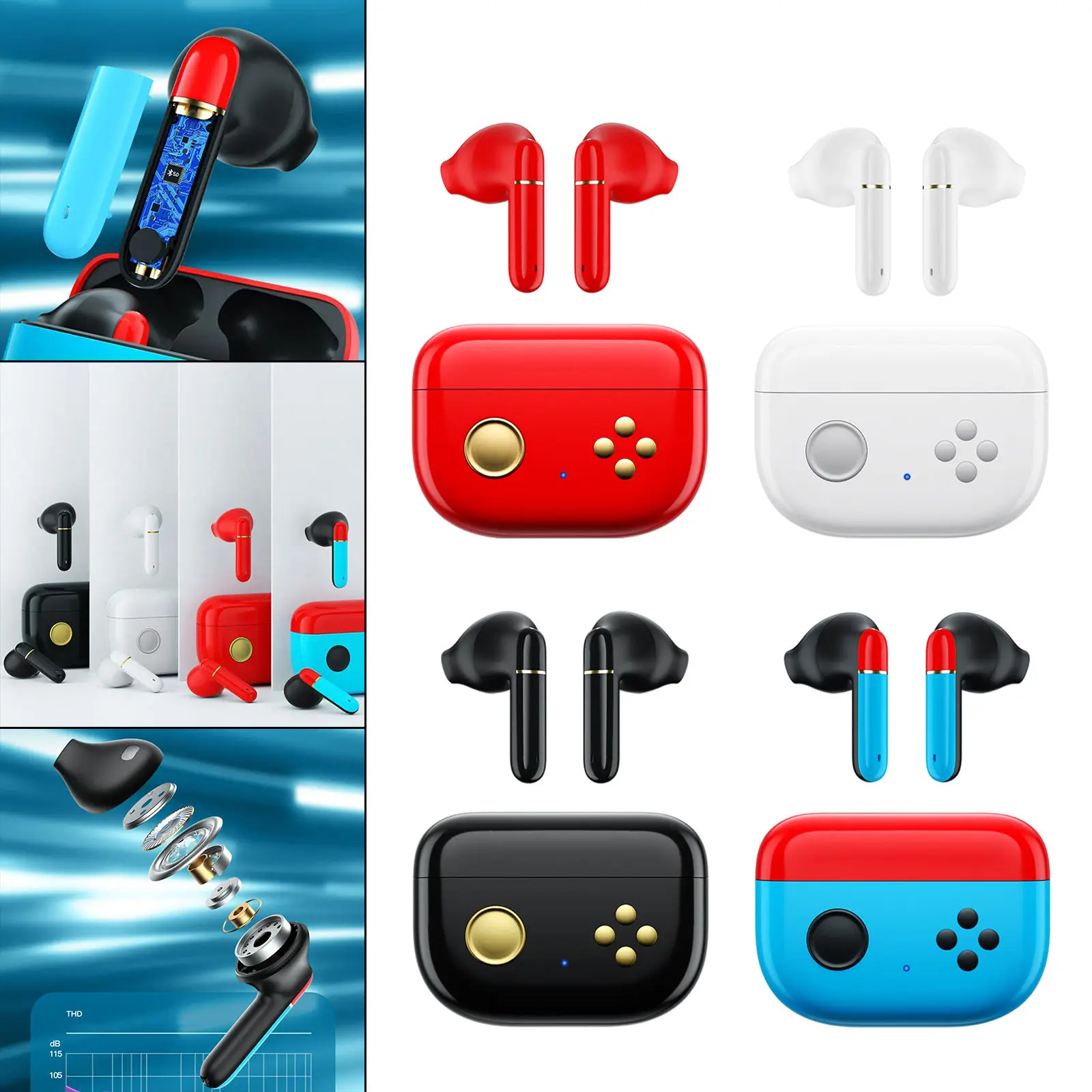 Bluetooth 5.0 Earphones NFC with Microphone Multi-Point Connection Voice Control Noise Cancellation Earbuds for Charging Case |