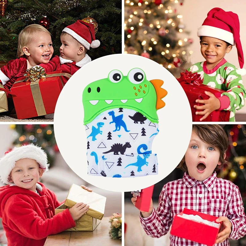 

Newborn Chewable Nursing Mittens Teether Natural Stop Sucking Thumb Toy Baby Silicone Mitts Teething Mitten Glove Sound Teether