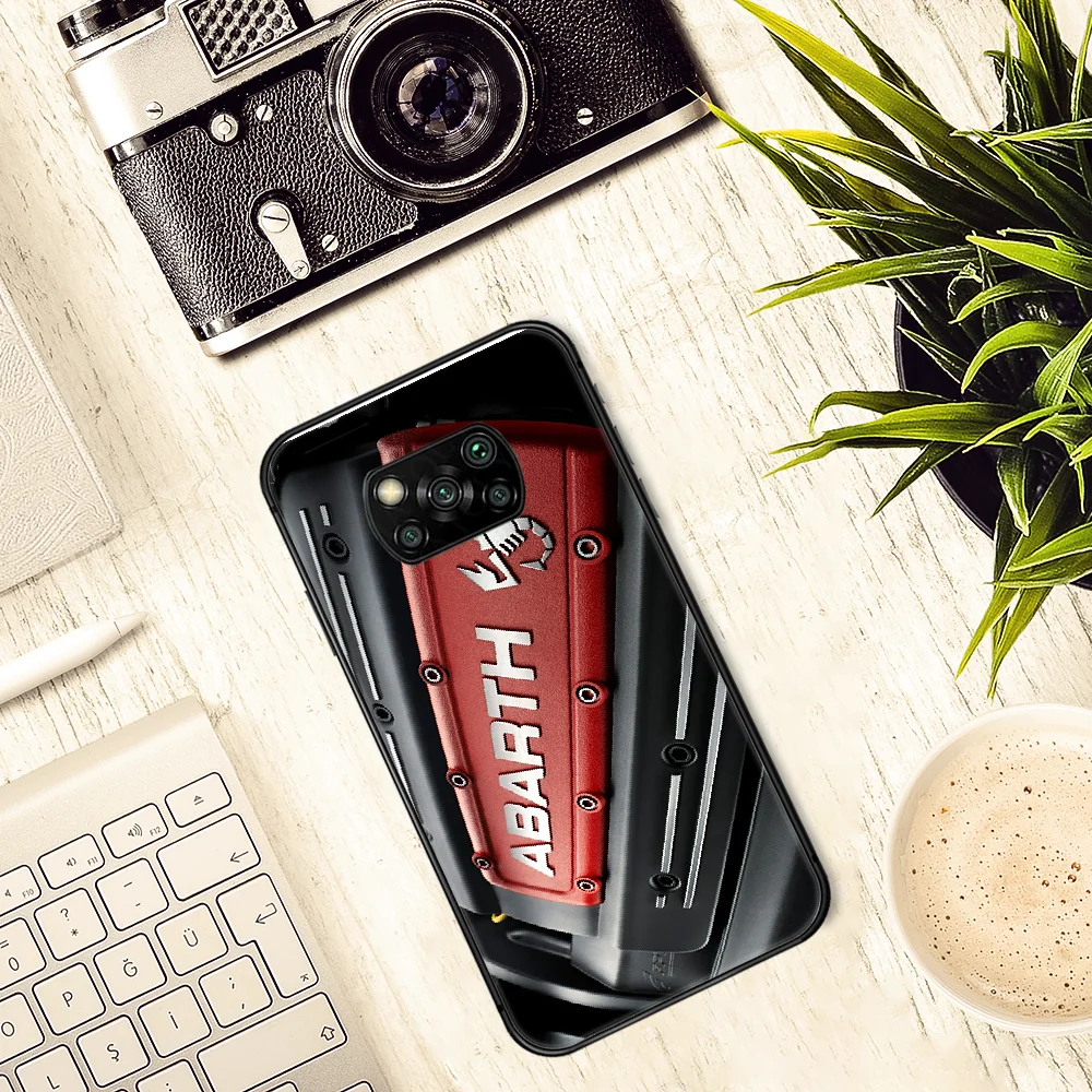 

Karl Abarth Sport Car Logo Phone case Cover Hull For Xiaomi Mi A2 A3 8 9 9T Note 10 Se Lite Pro black Etui Tpu Shell Painting