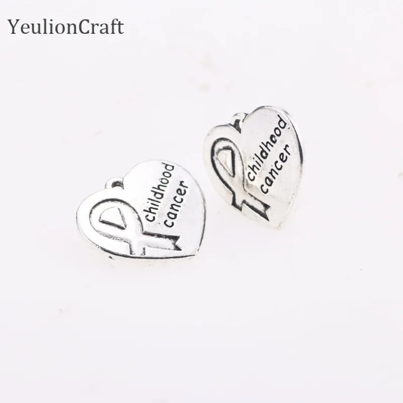 Chzimade 10Pcs/lot &quotChildhood Cancer&quot Handmade Letter Metal Labels Garment Tags For DIY Apparel Sewing Materials - купить по