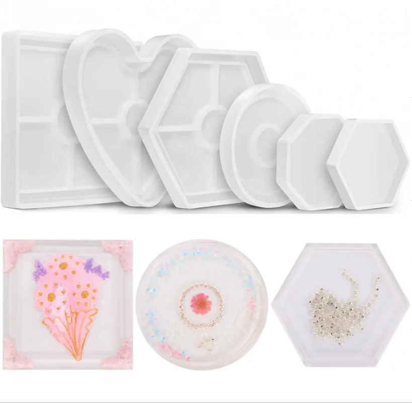 

4/6 шт. шестигранный круглый Каботажное судно Литья Силиконовые формы для плетения браслетов, с украшением в виде кристаллов эпоксидная смол...