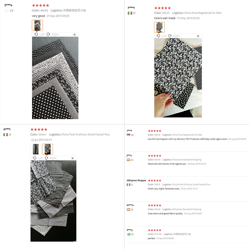 

Teramila 7PCS Dark Color Series 100% Plain Cotton Fabric Charm Pack for DIY Quilting Patchwork Tecido Patchwork Telas Decoration