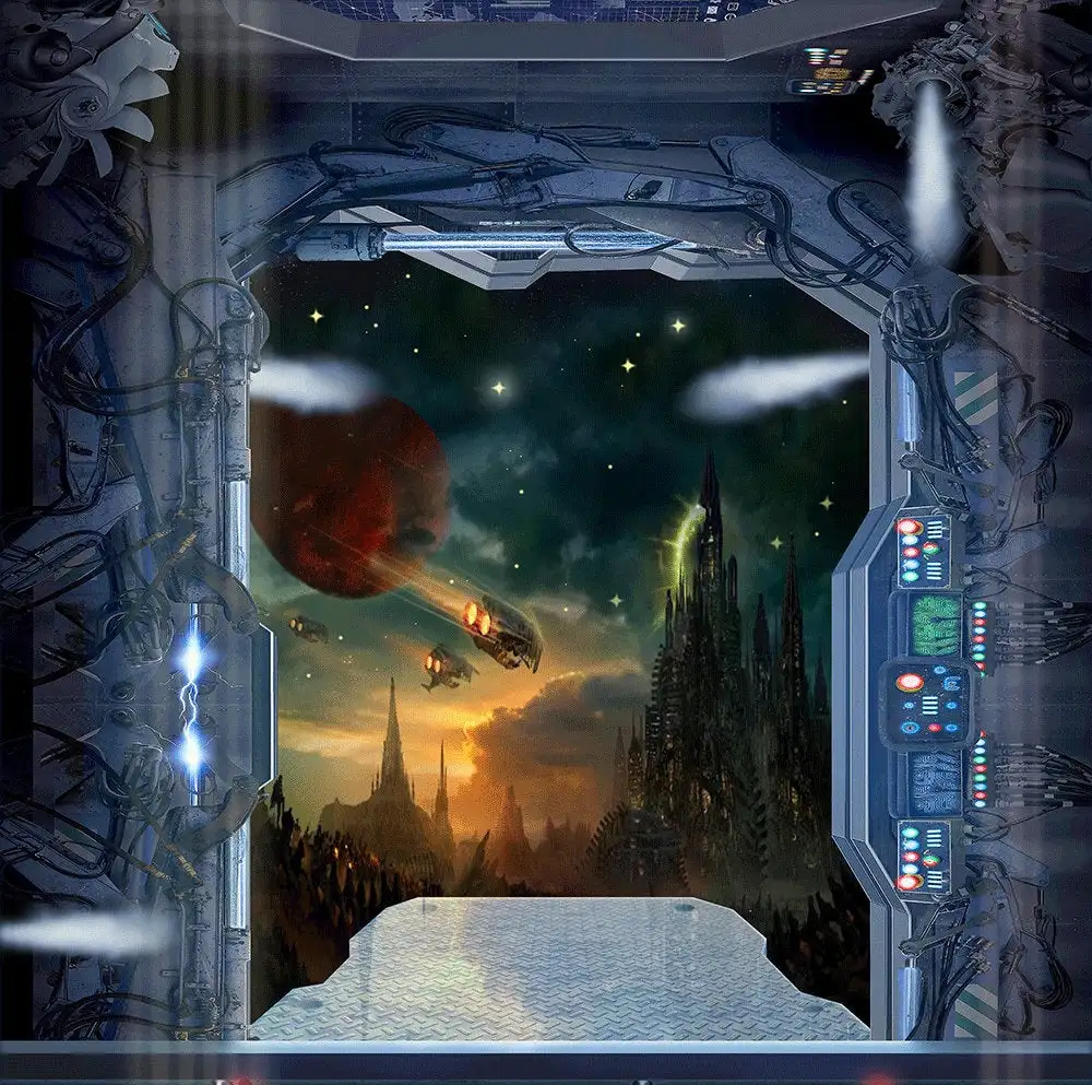 

Виниловый тканевый фон для фотосъемки с изображением космоса звездных галактических кораблей Battlestar космических кораблей гор войн компьют...