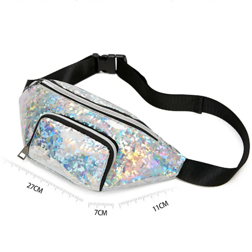 2019 Women Shiny Waist Fanny Pack Belt Bag Travel Hip Bum Fashion Casual Small Purse Chest Pouch Sport Holiday Money Wallet |