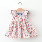 Платье для маленьких девочек летнее платье с цветочным принтом и рюшами для маленьких девочек платья принцессы Одежда для маленьких девочек Детский костюм ropa bebes #55