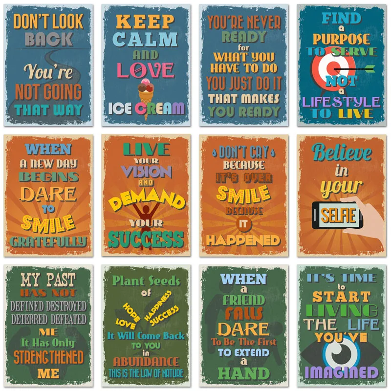 Мотивационная жизнь цитаты DIY Алмазная картина крестиком скандинавский Ретро