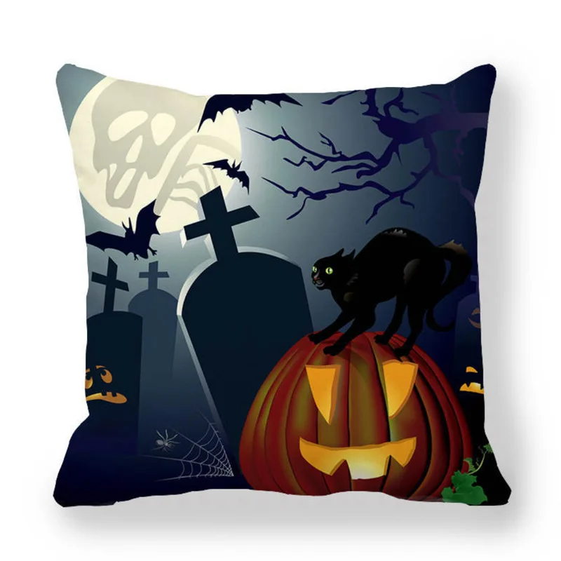 Halloween Collection Cartoon Horror Pumpkin Bat Ghost Pillowcase Decorative Hotel Car Chair Home Decor Pillow Case | Дом и сад