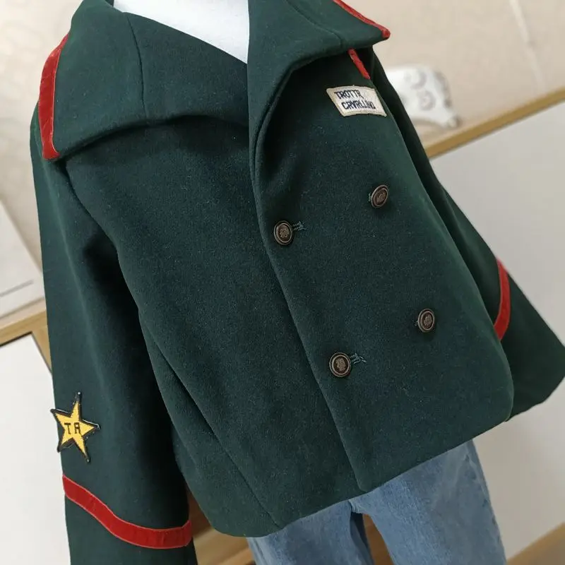 

Kids girl boy overcoat Winter new fashion wool coat for children Teens autumn jacket warm long outerwear Children Windproof