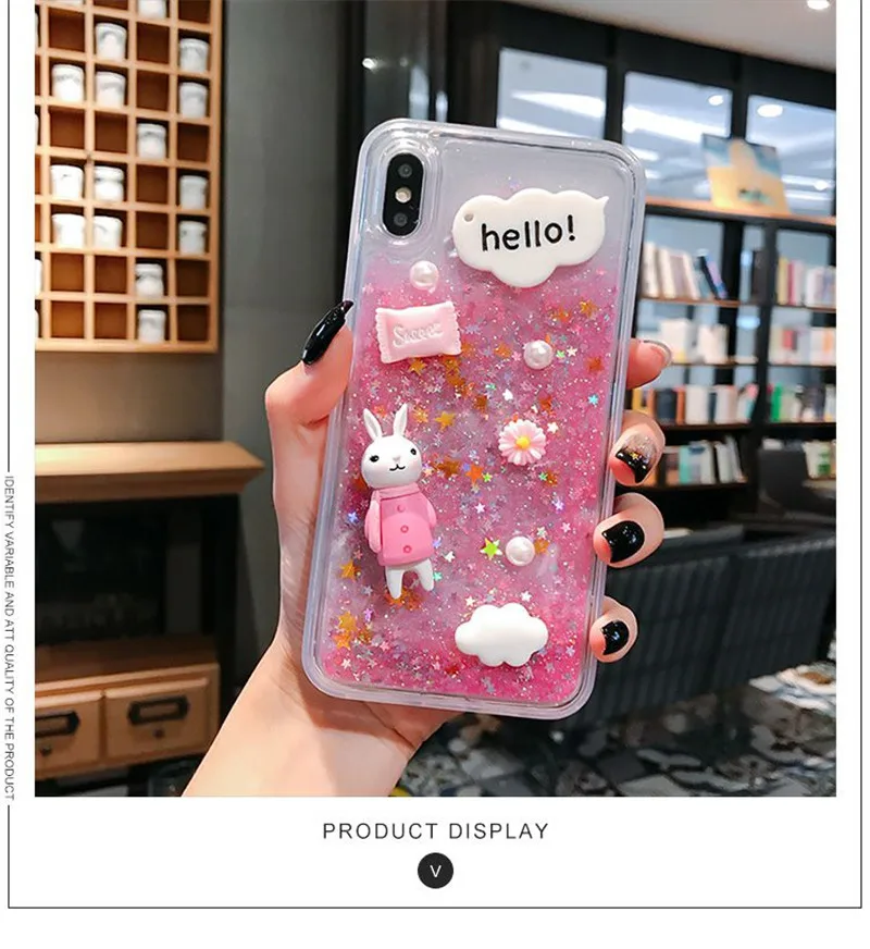 Чехол для samsung Galaxy M30 A10 A30 A50 A70 S10 S9 S8 плюс J8 J6 J4 J5 J3 PRO Note 9 8 J530 J330 «милый кролик» с изображениями искрящихся влажным блеском - Цвет: 201