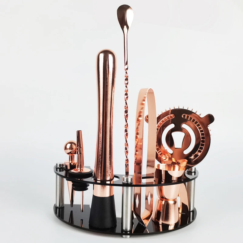 Коктейльный шейкер из нержавеющей стали барный инструмент цвета розового золота