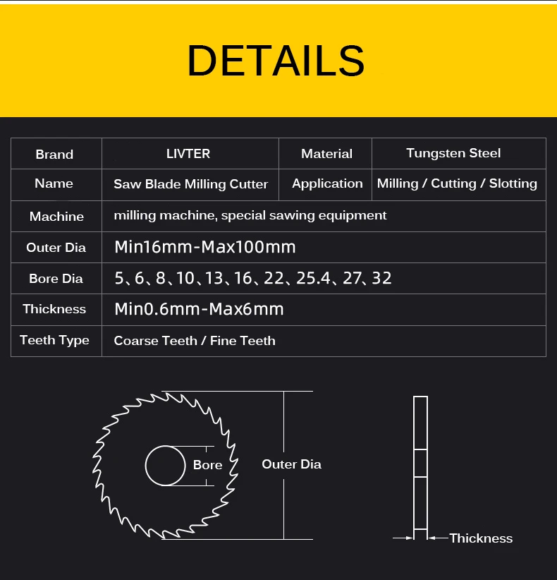 

3pcs/set 50mm Tungsten steel carbide saw blade milling cutter for aluminum / slotting cutter head