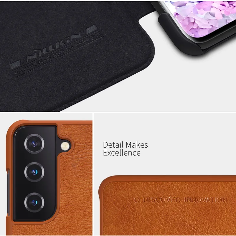 Nillkin Vintage Qin flip cover for Samsung Galaxy S21 Ultra PU Leather Case PC plastic back phone case S21+ | Мобильные телефоны и