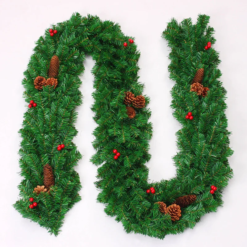 

Christmas Decorations Plant Artificial Garland Decorative Christmas Rattan Vane with LED String Light Xmas Tree Decor Ornaments