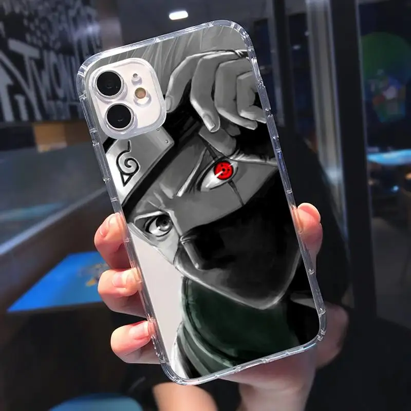 

Newest Japan Anime Naruto Sasuke Phone Case Transparent for iPhone 11 12 mini pro XS MAX 8 7 6 6S Plus X 5S SE 2020 XR