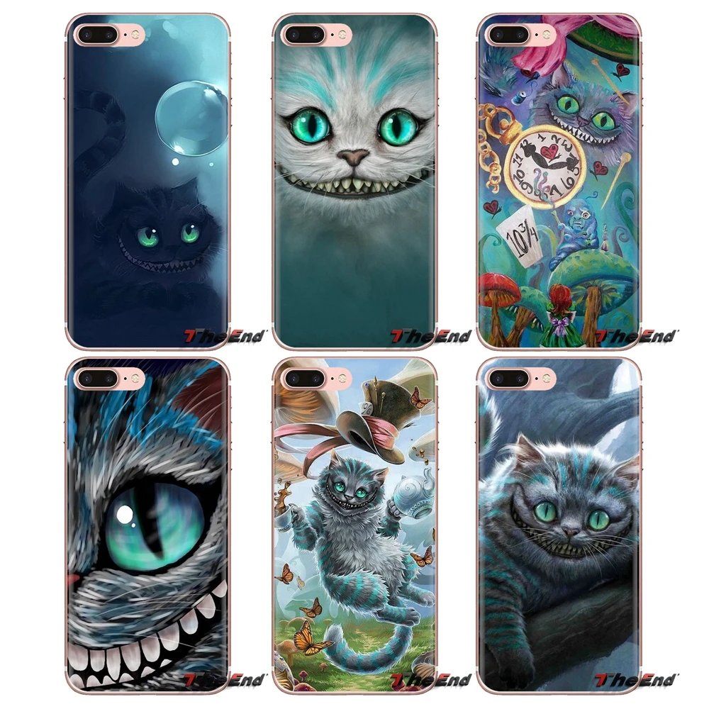 Алиса в стране чудес Чеширский кот для samsung Galaxy S2 S3 S4 S5 MINI S6 S7 edge S8 S9 Plus Note 2 3 4 5 8 Coque