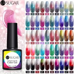 UR SUGAR 7.5ml Thermal Gel Color Changing UV Gel Polish Glitter Sequins Soak off UV LED Gel Varnish Nail Art Varnish