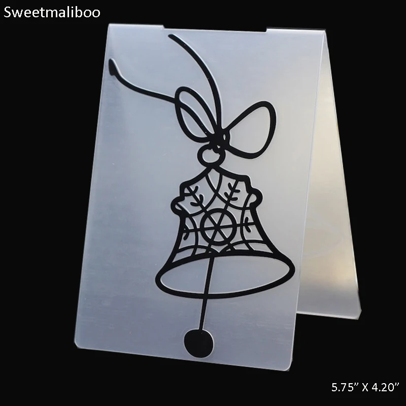 Рождественские дверные колокольчики тиснение папка пластиковые трафареты для