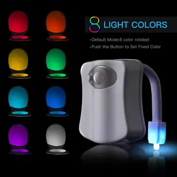 Smart PIR Motion Sensor Toilet Seat Night Light Waterproof 8 Colors Night Lamp For Toilet Bowl LED Luminaria Lamp Toilet Ligh 6
