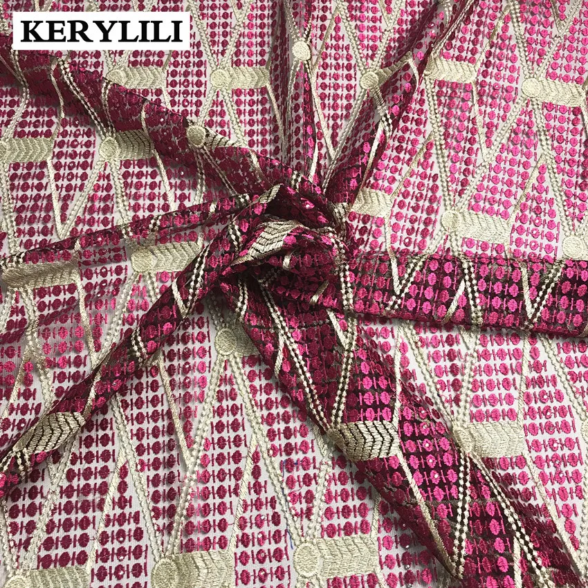 Высококачественная вышитая нигерийская швейцарская вуаль кружевная ткань тюль