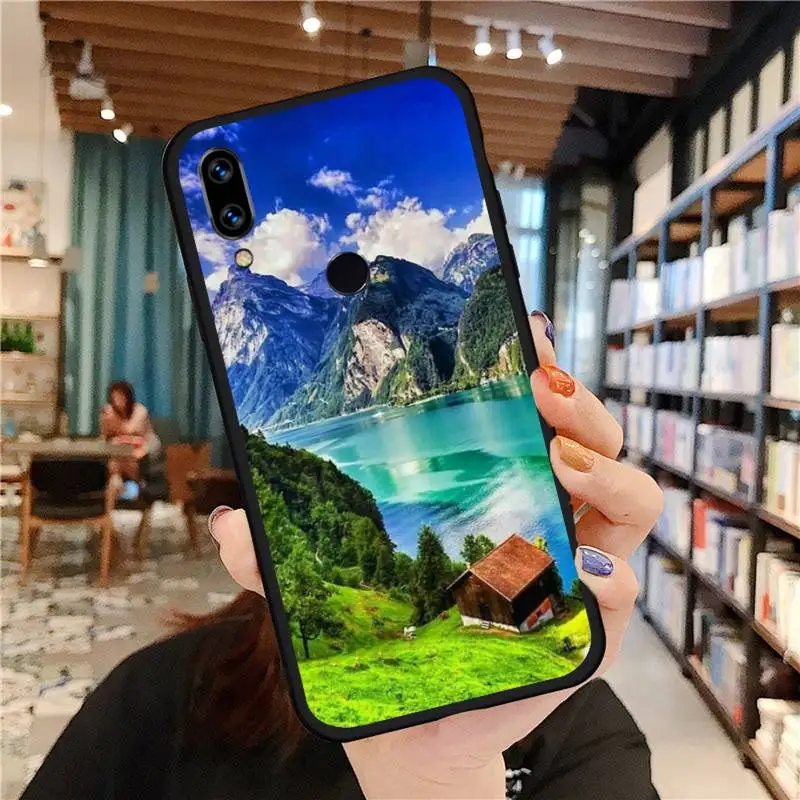 

natural scenery lake Snow Phone Case For Xiaomi Redmi 4x 5 plus 6A 7 7A 8 mi8 8lite 9 note 4 5 7 8 pro