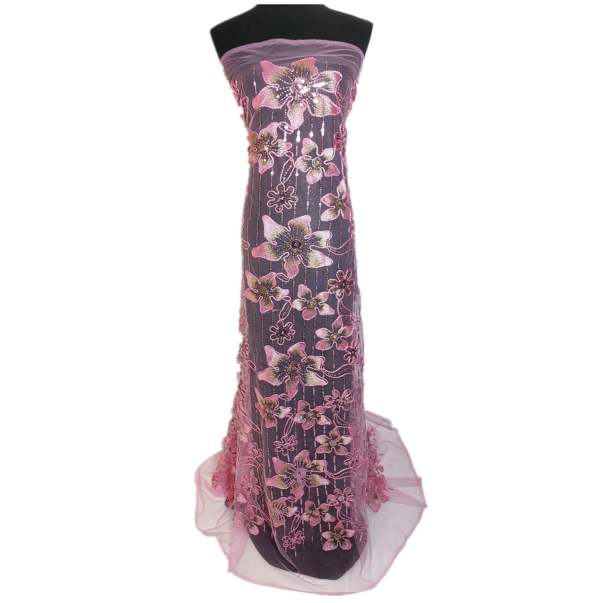 Блестящий шнур кружевная ткань зеленые блестки звездный узор блестящие платья