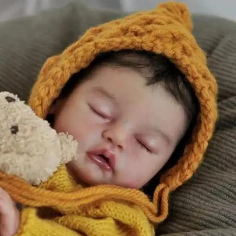 

19 Inch Doll Soft Flexible Vinyl Silicone Baby Sweet Sleeping Baby Doll Set Unfinished Doll Children Realistic Gift