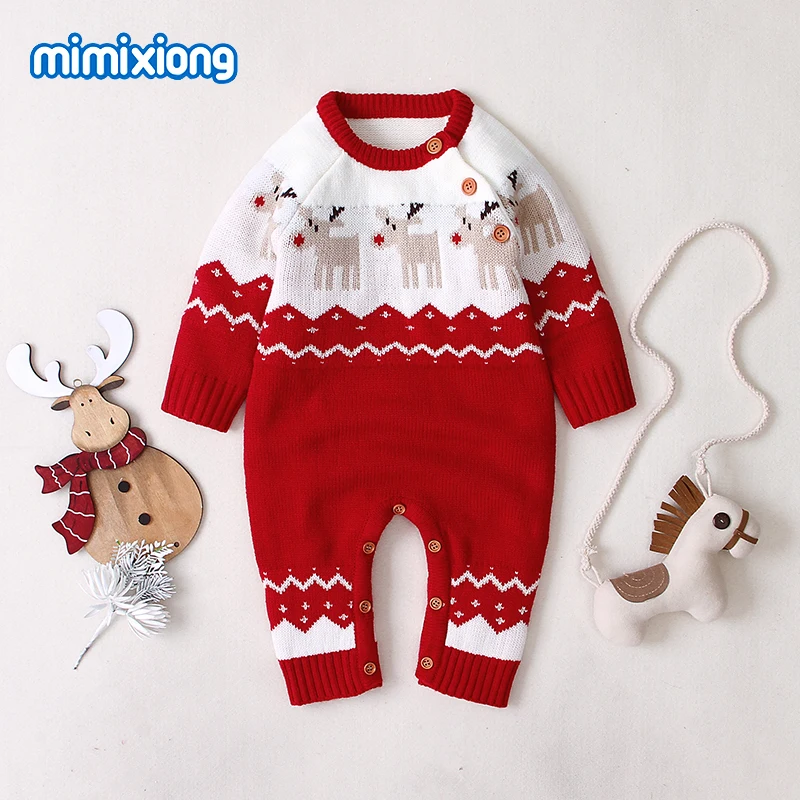 Детский трикотажный комбинезон с мультяшным рисунком|winter overalls|kids rompersfor newborn |