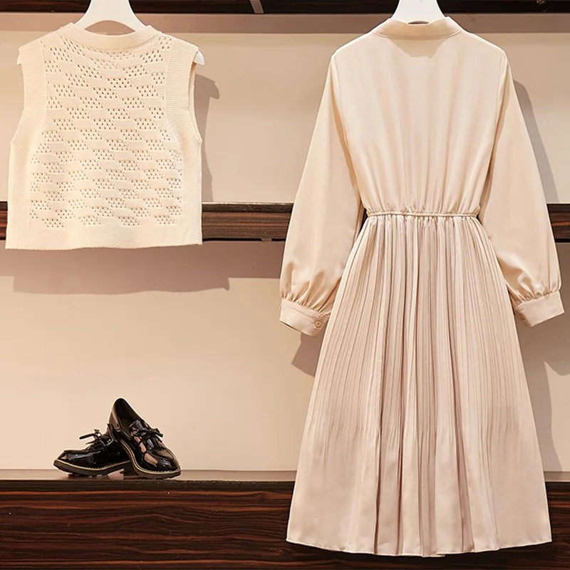 Женские винтажные комплекты больших размеров 2019 осенне зимние новые элегантные