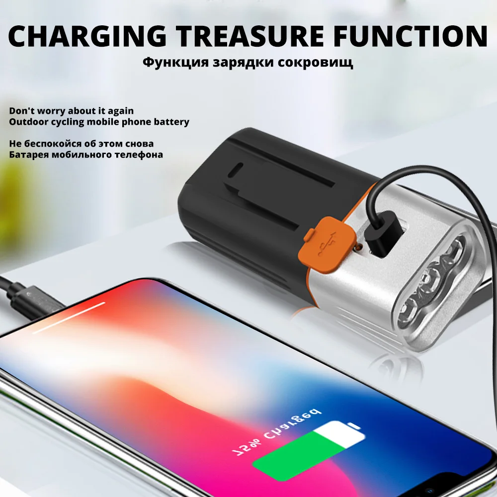 5200mAh светодиодный фонарь для велосипеда 3 * L2/T6 USB Перезаряжаемый велосипедный как