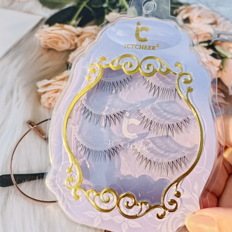 5 пар натуральных ресниц короткие для азиатских глаз набор пушистых Wispey телесные