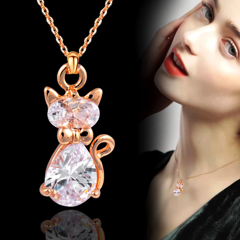 

LEEKER Lovely Small animal Pendant Necklace For Women Girls Cubic Zirconia Stones Necklaces Accessoriese Jewelry ZD1 LK2