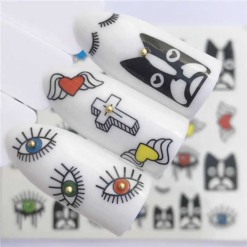 1 предмет черные кружевные наклейки для ногтей цветок водные переводные