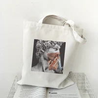 david michelangelo oil painting shoulder bags aesthetics harajuku vintage large shopping bag fun ulzzang women bag wallet