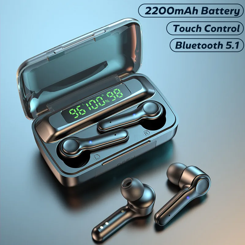 Беспроводные стереонаушники TWS с поддержкой Bluetooth 5 1 2000 мАч зарядная станция