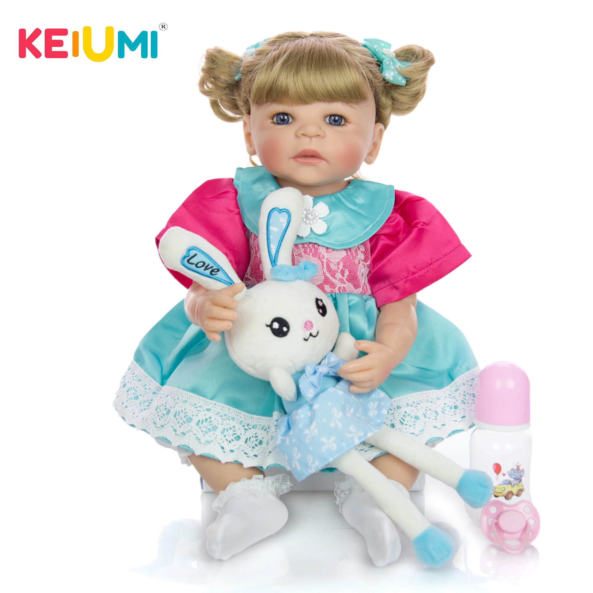 KEIUMI 22 дюймовая силиконовая полноразмерная Реалистичная кукла младенец девочка