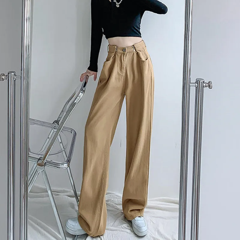 

Джинсы женские свободного покроя, прямые широкие брюки из денима, с завышенной талией, мешковатые, в уличном стиле, Q5330, весна-осень