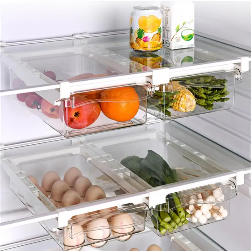 

Kitchen Refrigerator Drawer Transparent Storage Box Food Fruit And Vegetable Preservation Kitchen Space Saving Organizer Bin