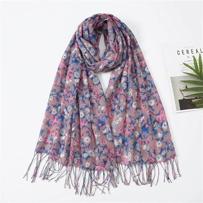 Новый шарф с принтом Женская весенне-летняя воздухопроницаемая шаль в Корейском