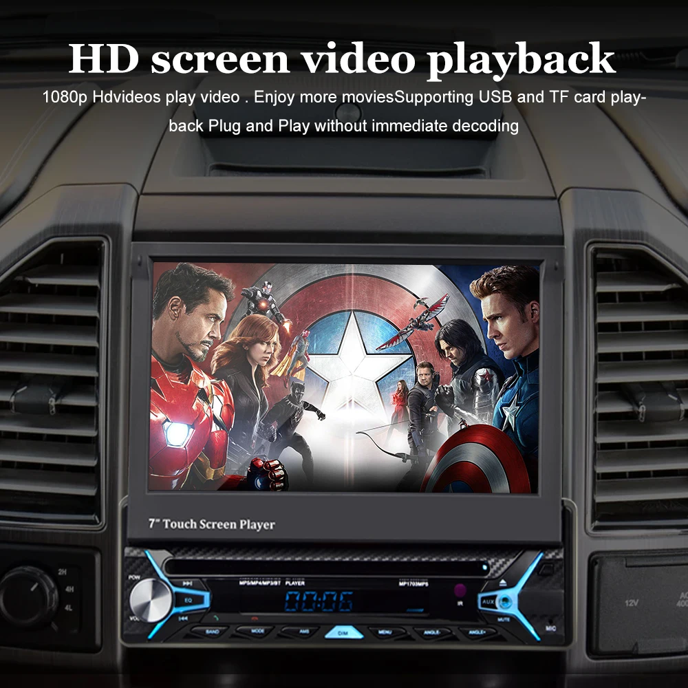 Автомагнитола Podofo 1 din 7 &quot Android стерео радио GPS навигация выдвижной сенсорный