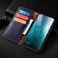 litchi wallet genuine leather flip case for xiaomi redmi note 4 4x 5 6 7 8 8t 9 9s max poco f1 f2 m2 pro x2 x3 nfc cover cases