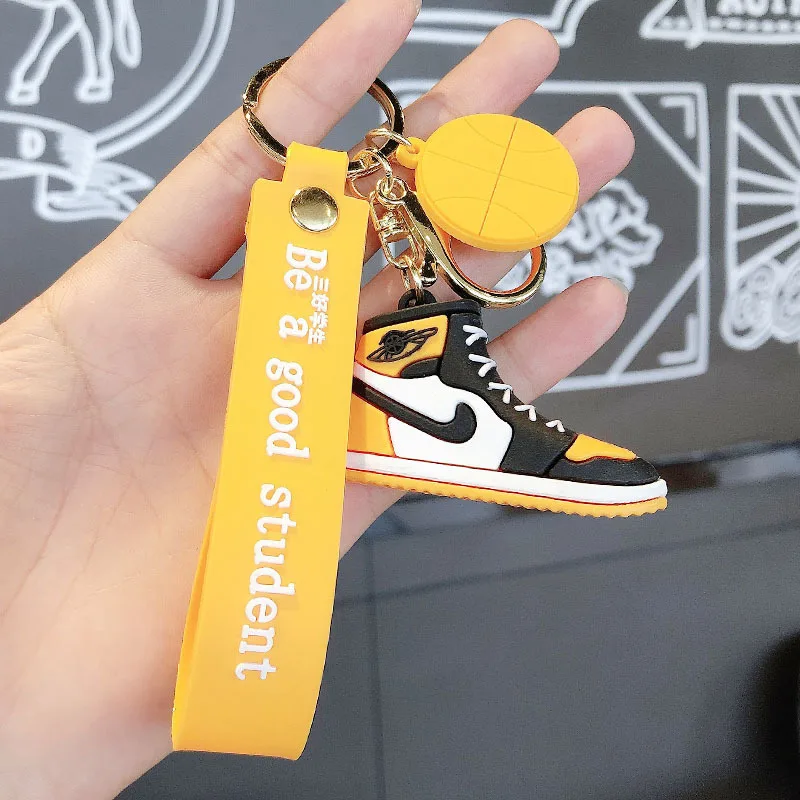 

3D image kawaii Keychains Soccer shoes creative Keychains keyrings bag Pendant anime figure birthday present baby toys babe gift