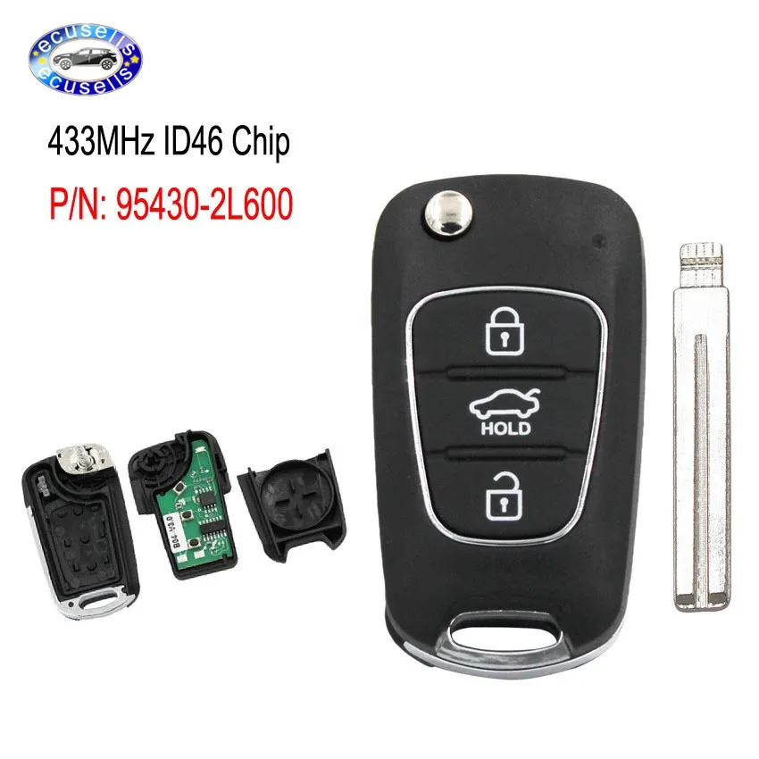 Обновленный дистанционный ключ брелок 433 МГц ID46 для Hyundai I30 2007 2012 P/N: 95430 2L600|Ключ от
