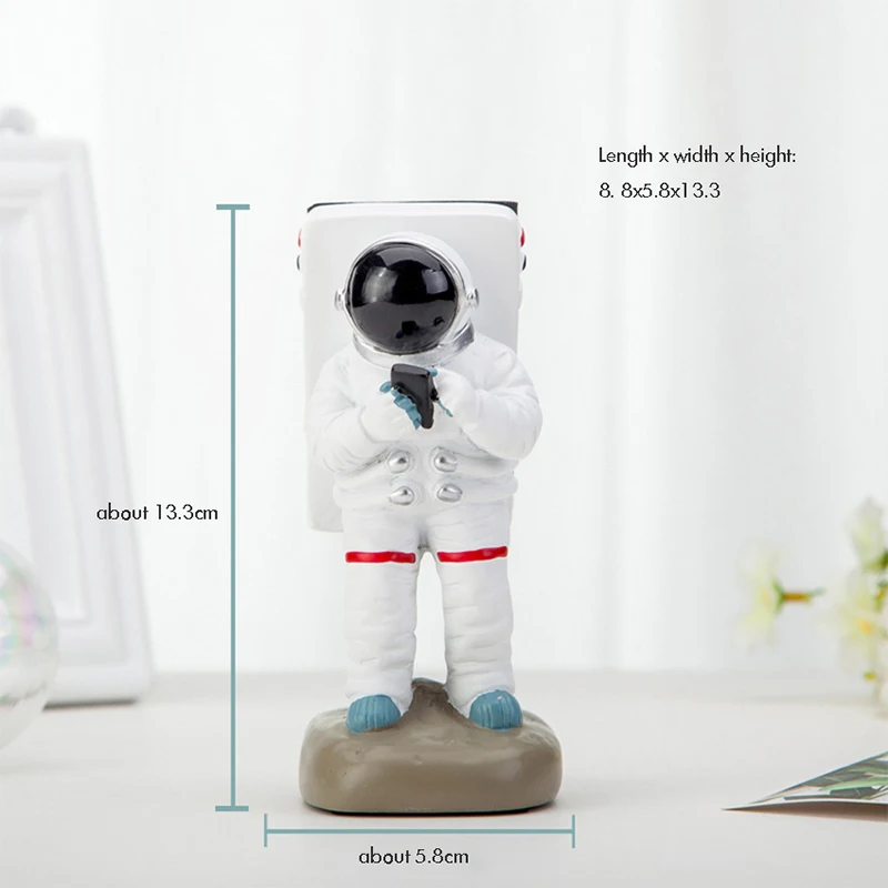 homhi astronaut mobile phone holder creative resin spaceman figurine statue nordic home room decoration accessories hbj 038 free global shipping