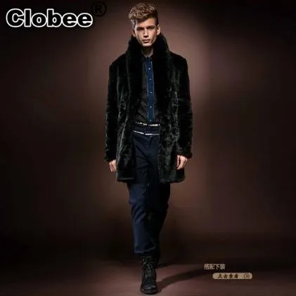 2019 6XL зимняя мужская одежда из искусственного меха пушистая длинная куртка