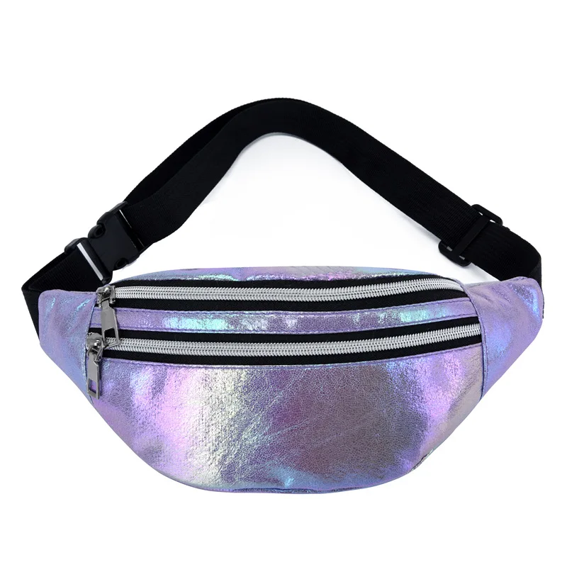

LXFZQ female belt bum bag fanny pack women's waist bags heuptas waist pack hologram bag Reflective Sac Banane Femme Pouch