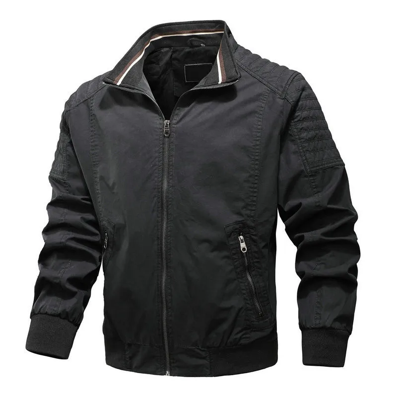 

2022 Spring Autumn Men's Casual Jacket Solid Color Classic Outdoor Coat Outerwear For Male Big Size M-4XL