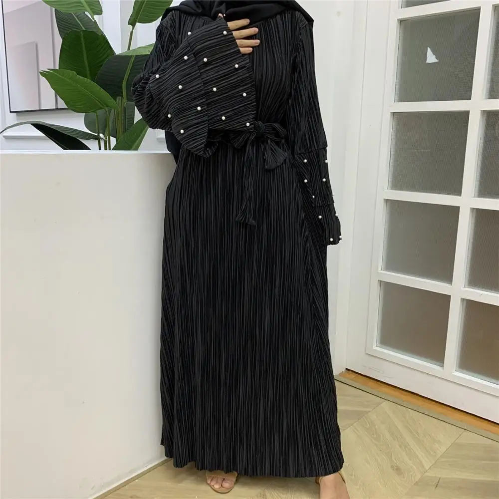 Новейший дизайн 2020 года скромная вечерняя одежда с длинными рукавами и жемчугом