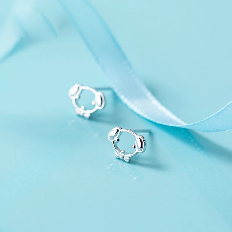 Женские серьги-гвоздики в виде собаки Trustdavis из чистого серебра 925 пробы модные