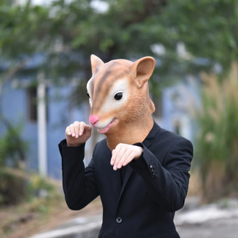

Squirrel Mask Full Head Animal Mask Halloween Latex Head Mask