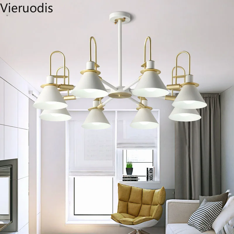 Modern Led Chandelier Nordic Macaron Iron Art Lighting for Living Room Bedroom Restaurant Ceiling Fixtures | Лампы и освещение